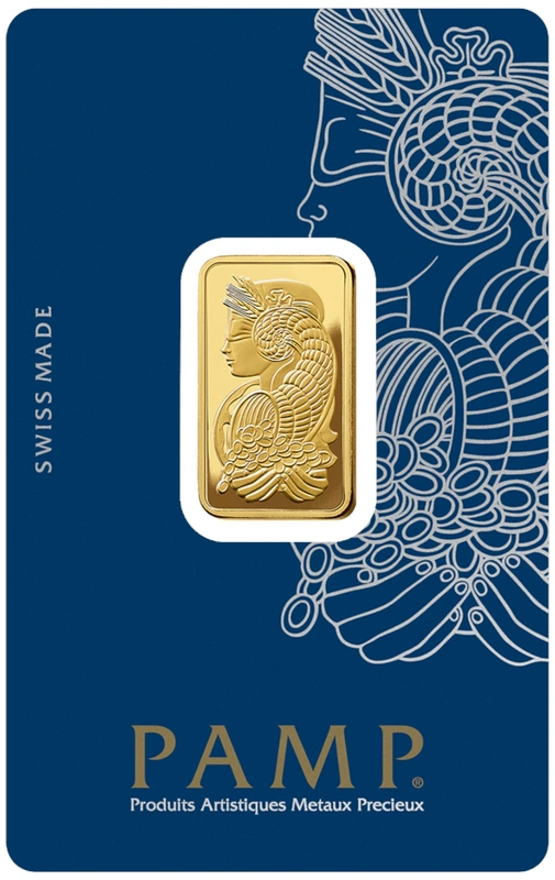 10g Gold Bar PAMP Lady Fortuna Minted