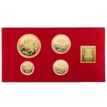 Set de 4 Monedas de Oro Soberano Proof de la Isla de Man de 1979 en Caja Original