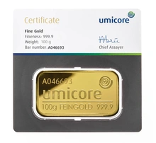 Lingote de Oro de 100 g Umicore