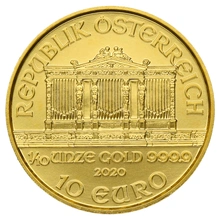 Moneda Filarmónica Viena de Oro de 1/10 oz 2020