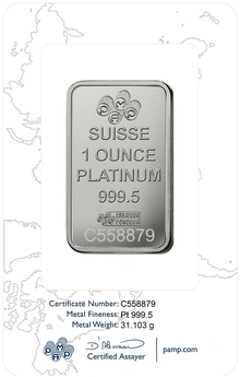 Lingote de Platino de 1 oz PAMP