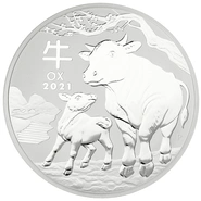 Moneda Perth Mint Calendario Lunar de Plata de 1 kg 2021 Año del Buey