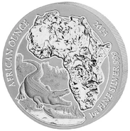Moneda Cocodrilo de Ruanda de Plata de 1 oz