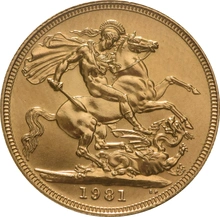 1981 Moneda de oro Soberana Isabel II Retrato Decimal