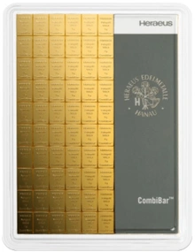 Lingote CombiBar de 100 x 1 g de Oro Heraeus