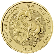 Moneda Bestias Tudor de Oro de 1/4 oz Unicornio de Seymour 2024