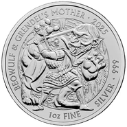 Moneda Mitos y Leyendas Beowulf y la madre de Grendel de Plata de 1 oz 2025