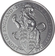 Moneda Bestias de la Reina El León de Inglaterra de Plata de 2 oz