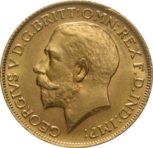 Moneda Soberano de Oro Jorge V 1914 Londres