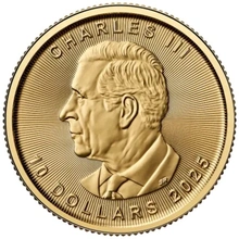 Maple Leaf Canadiense de 1/4 oz de Oro 2025