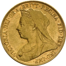 Moneda Soberano de Oro 1897 Victoria Velada (M)