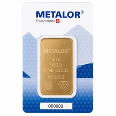 Lingote de Oro de 100 g Metalor