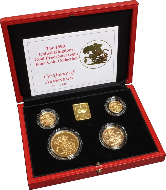 1990 Gold Proof Sovereign Four Coin Set
