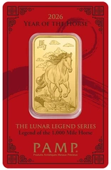 Lingote de oro de 1 oz 2026 Año del Caballo PAMP