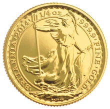 Moneda Britannia de Oro de 1/4 oz 2014