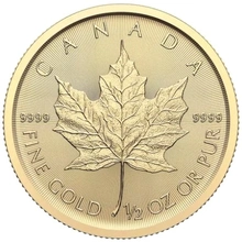 Maple Leaf Canadiense de 1/2 oz de Oro 2026