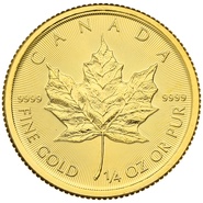Hoja de Arce Canadiense de 1/4oz de Oro 2020