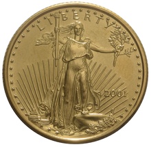 Águila Estadounidense de 1/4oz de Oro 2001