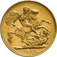 Soberano de Oro 1896 - Victoria Velada (M)