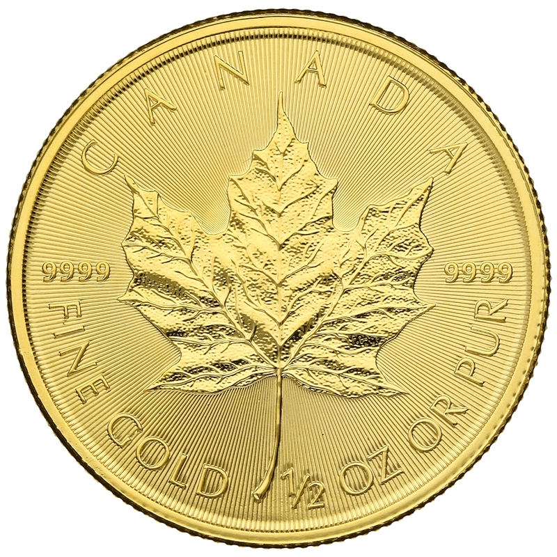 Maple Leaf Canadiense de 1/2 oz de Oro 2020