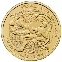 Moneda Mitos y Leyendas Beowulf & Grendel de Oro de 1 oz 2024