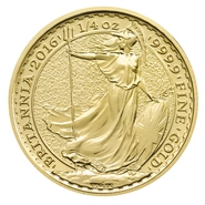Moneda Britannia de Oro de 1/4 oz 2016