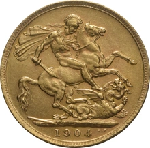 Moneda Soberano de Oro 1904 Eduardo VII (L)