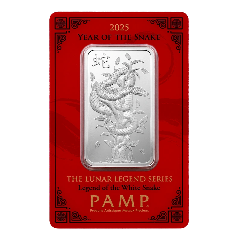 Lingote de Plata de 10 g PAMP Año de la Serpiente 2025