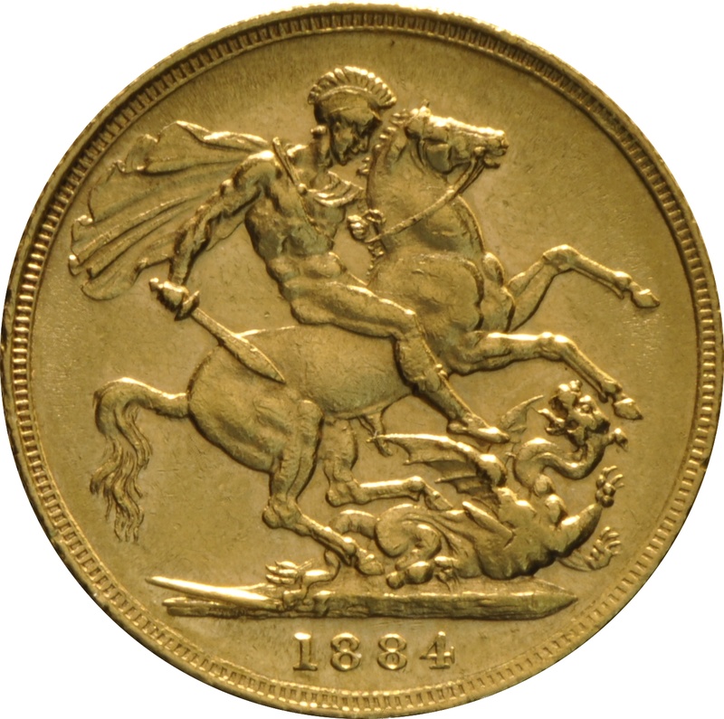 1884 Gold Sovereign - Victoria Young Head - S