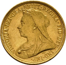 Soberano de Oro 1894 - Victoria Velada (S)