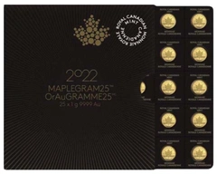 Paquete MapleGram 25 g de Oro 2022