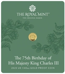 Moneda de Oro 1/40 oz Proof - 75 Anversario de Carlos III 2023
