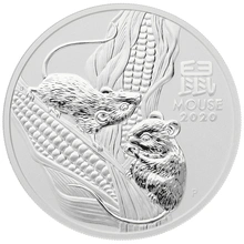 Moneda Perth Mint Calendario Lunar de Plata de 5 oz 2020 Año del Ratón