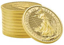 Caja de 100 Monedas de Onza de Oro Britannia de Elizabeth II