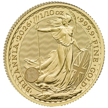 Moneda Britannia de Oro de Décimo de Onza 2026