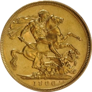 Moneda Soberano de Oro 1900 Victoria Velada (S)