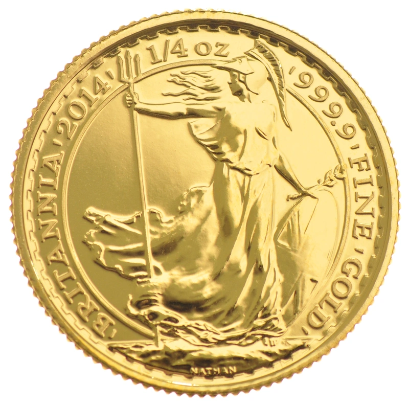 Moneda Britannia de Oro de 1/4 oz 2014