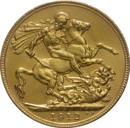 Moneda Soberano de Oro Jorge V 1912 Londres