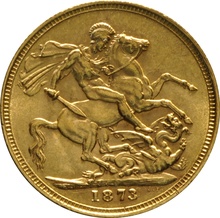 Soberano de Oro 1873 - Victoria Joven (M)
