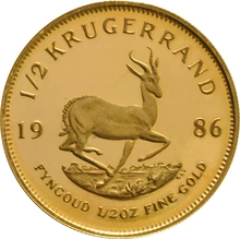 Moneda Krugerrand de Oro de 1/2 oz Proof 1986