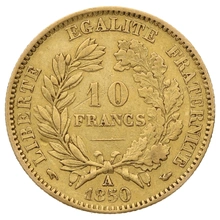 Moneda 10 Francos Franceses de Oro Ceres