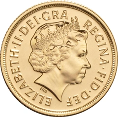 Moneda Soberano de Oro Isabel II Cuarto Retrato