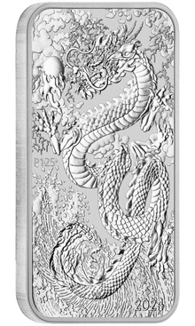 Moneda Dragón Rectangular de Plata de 1 oz 2024
