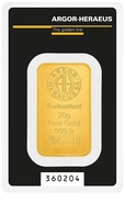 Lingote de Oro de 20 g Argor-Heraeus