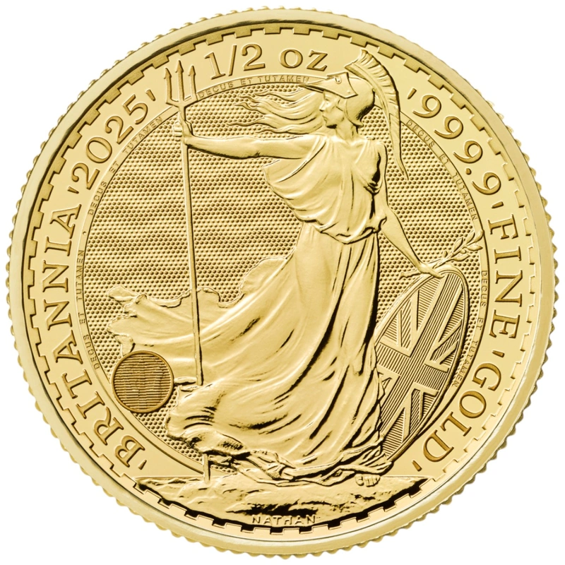 Moneda Britannia de Oro de 1/2 onza 2025
