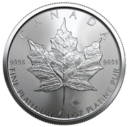 Maple Leaf Canadiense de 1 oz Platino 2022