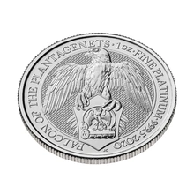 Moneda Bestias de la Reina de Platino de 1 oz El Halcón de los Plantagenets
