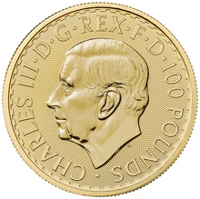 Caja de 100 Monedas de Onza de Oro Britannia de Carlos III