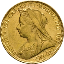 Moneda Soberano de Oro 1900 Victoria Velada (M)