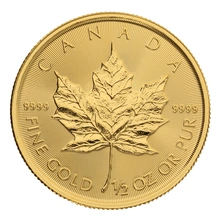 Maple Leaf Canadiense de 1/2 oz de Oro 2022